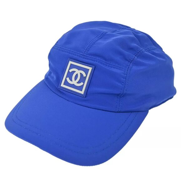 Chanel Sport Line Cap Hat Blue Small Good #M - Picture 1 of 7